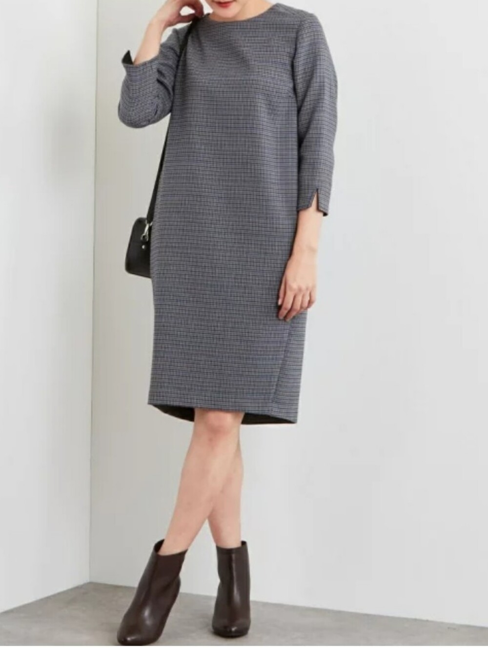 J. Jill Gray Houndstooth Midi Sheath Dress